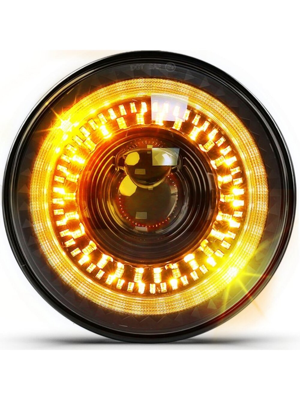 7" LED Motorcycle Headlight - 1000% Bright, DRL Amber Turn Signal, High/Low Beam